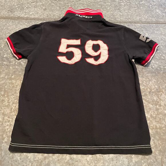 Aston Martin Racing Hackett GB DBR9 59 Polo Shirt Mens Large Black Red White - Picture 10 of 15